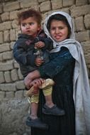 cute kids of Afghanistan near the wall