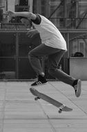 black-and-white image of a jump on a skateboard