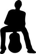 man silhouette with a guitar