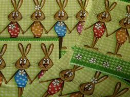 Easter napkins with rabbits close-up