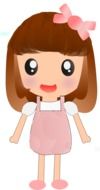 painted anime girl in a pink dress