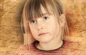 girl portrait on the vintage background