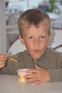 boy eating ice cream