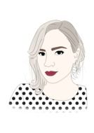 portrait of a girl in a polka dot t-shirt