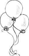 drawn three white balloons