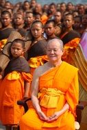 monks by the temple phra dhammakaya