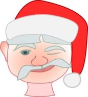 a winking santa claus drawing
