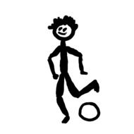 drawing of a man playing football