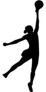 silhouette of a volleyball player