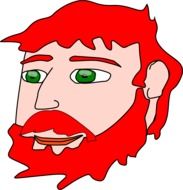 painted man with red beard