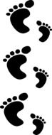 Clip art of feet silhouettes