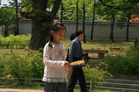 child in the korean garden