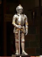 knight armors of middle ages in the museum
