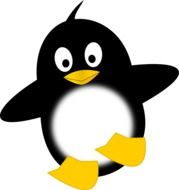 cartoon penguin with yellow paws