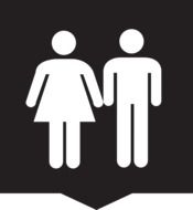 clipart of black sign for public restroom