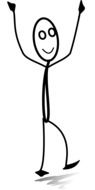 happy dancing man, stick figure