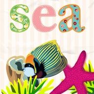 sea, colorful child art