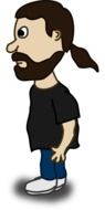 man with ponytail