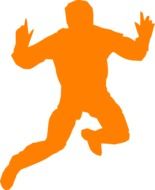 orange jump silhouette drawing