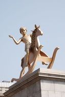 sculpture of a child on the rocking horse at Trafalgar Square of ââLondon