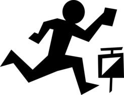 silhouette of an athlete in orienteering