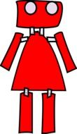 red robot female drawing