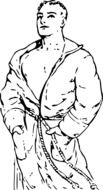 man posing in bathrobe