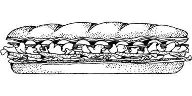 sandwich baguette drawing