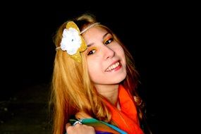 portrait of a girl with a flower in her hair