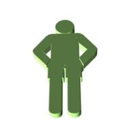 green silhouette of a man