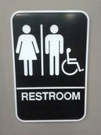 sign plate restroom