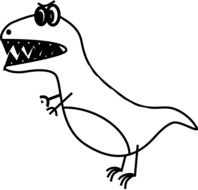 drawing of a toothy dinosaur
