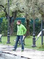 boy in jacket on a cloudy day