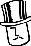painted gentleman's head