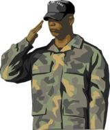 soldier saluting in baseball cap as an illustration