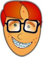 guy head nerd glasses drawing
