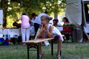 children at a street festival in nature