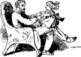 father and daughter playing drawing