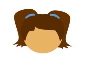 Icon of child's head with two pony tails hair
