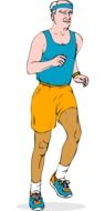drawing of a runner in a suit