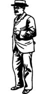 gentleman, Black and white vintage drawing