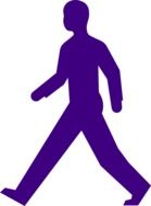 man walking purple silhouette drawing