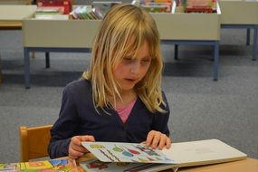 a girl in the library