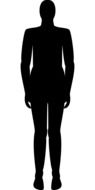 man stand, silhouette as a drawing