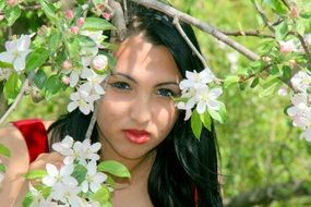 girl in the flowered garden