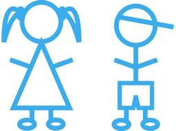 figures of children of a boy and a girl
