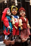 three big colorful dolls