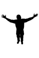 Black silhouette of the man
