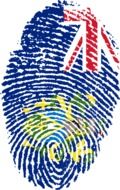 clipart of Fingerprint with the image of the flag of the Pitcairn island