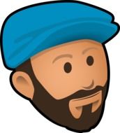 face of a bearded man in a blue cap
